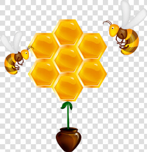 Le Miel Et Les Abeilles   Bee Comb Clip Art  HD Png Download