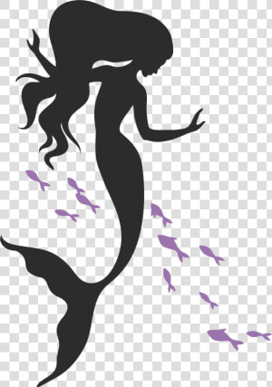 Mermaid Clip Art Silhouette Ariel Illustration   Long Mermaid Clipart  HD Png Download