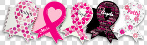 Ribbon Notebooks For Breast Cancer Awareness   Png   Heart  Transparent Png