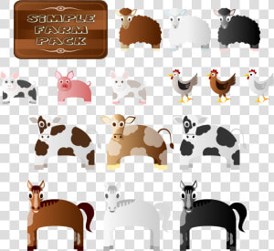 Simple Farm Animals Clip Arts   Animals Clipart Public Domain  HD Png Download