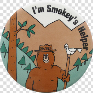 Smokey S Helper Cause Button Museum   Cartoon  HD Png Download