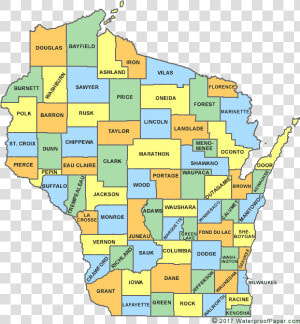 Wisconsin Counties Map  HD Png Download