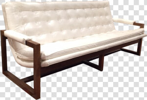 M century Modern White Galax Scoop Sofa On Chairish   Studio Couch  HD Png Download