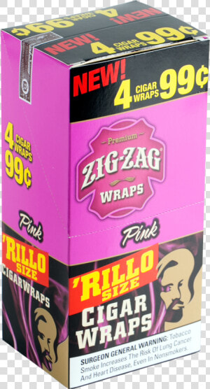 Zig Zag Rillo Wrap Pink 15 4pk   Zig Zag Pink Wraps  HD Png Download