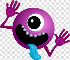 Alien Purple Smiley Monster Cartoon Charac  HD Png Download