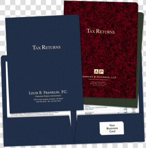 Picture Of Foil Stamped Tax Return Folders   Tax Return Folders  HD Png Download