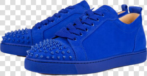 Christian Louboutin Junior Spikes Electric Blue   Png   Blue Suede Louboutin Men Low  Transparent Png