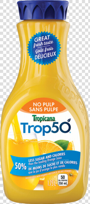 Trop50® Orange No Pulp   Tropicana Orange Juice  HD Png Download