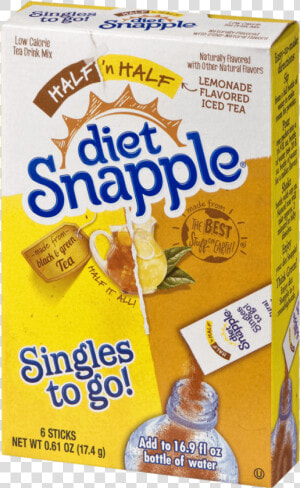 Diet Snapple Half Lemonade Half Iced Tea Singles To   Convenience Food  HD Png Download