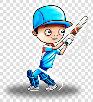 Cricket Clipart Cricket Player   Cartoon Cricket Player Clipart  HD Png Download