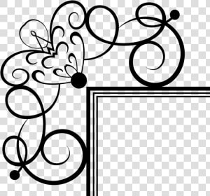 Ornamental Vintage Corner   Line Art  HD Png Download