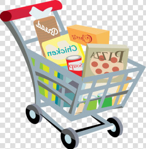 Full Grocery Cart Clipart Shopping Cart   Shopping Cart With Groceries Clipart  HD Png Download