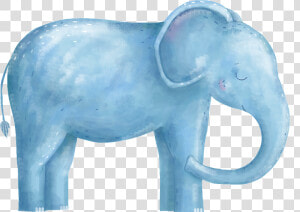 Hand Painted Realistic Closed Eye Elephant Png Transparent   Cute Elephant Birthday Card  Png Download