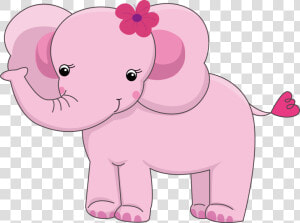 Png Transparent Library Pink Baby Elephant Clipart   Baby Girl Animals Clipart  Png Download