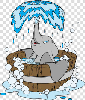 Baby Elephant Clip Art The Cliparts   Baby Elephant With Water Clipart  HD Png Download