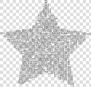 Word Clipart Happiness   Christmas Star Word Cloud  HD Png Download