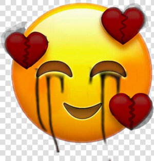  emoji  sad  sadlove  imoji   Face Ios Heart Emoji  HD Png Download