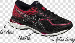 Asics Gel Cumulus 19 Negro Rosa  HD Png Download