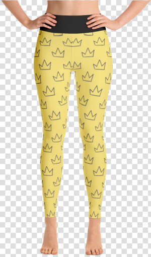 Basquiat Samo Crown Pattern High Waist Leggings   Leggings  HD Png Download