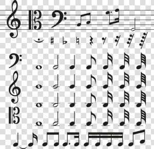 Various Music Symbols Material   Symbol All Music Notes  HD Png Download