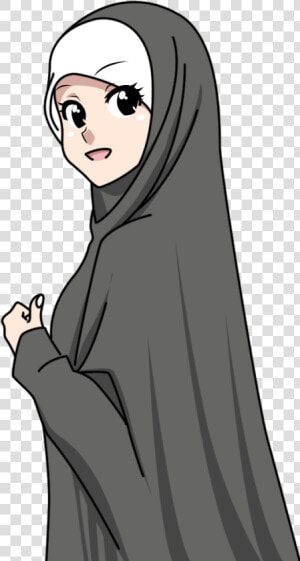 Draw Muslim Girl Wearing Hijab  HD Png Download