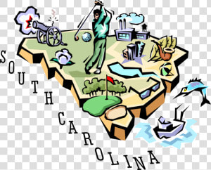 Vector Illustration Of State Of South Carolina Vignette  HD Png Download