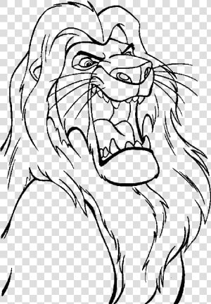 Transparent Angry Lion Png   Mufasa Lion King Coloring Pages  Png Download