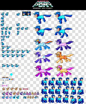 Khaomortadios  Crossover  Megaman  Megapony  Pixel   Mega Pony Sprite Sheet  HD Png Download