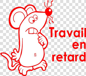 Pre inked Stamp « Travail En Retard »   Cartoon  HD Png Download