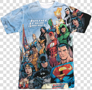 Justice League America Sublimation Shirt   Justice League Comic Art  HD Png Download