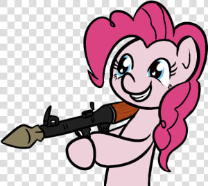 Niksiekins  Gun  Pinkie Pie  Rocket Launcher  Rpg    Cartoon  HD Png Download