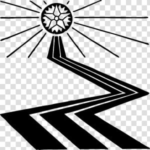 Road  Path  Black And White  Sun  Light  Rays  Star   Path Clipart  HD Png Download