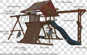 Playhouse Playground Swing And Monkey Bars Simple Swing   Play Structures Monkey Bars  HD Png Download