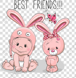 Rabbit Clipart Baby   Dibujos De Bebes Tiernos  HD Png Download