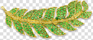 Demantoid Garnet And Yellow Diamond Leaf Brooch    Bracelet  HD Png Download