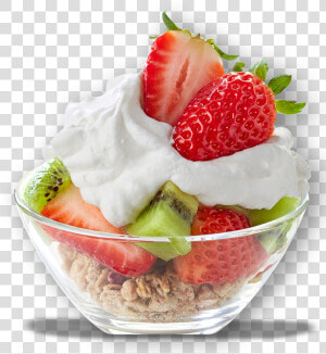 Glas Fruit Whip Strawberry Kiwi   Strawberries And Kiwis With Cream  HD Png Download