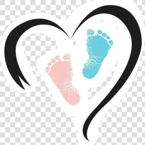 Blue Pink Heart   Baby Feet Pink And Blue  HD Png Download