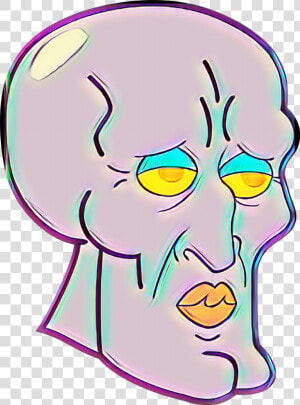  squidward  sticker  meme  funny  spongebob   Handsome Squidward Head  HD Png Download