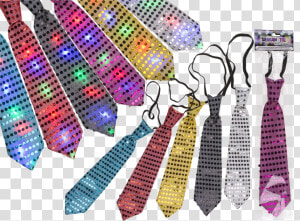 Corbata Con Lentejuelas Y 6 Led Parpadeantes 100  Poliéster   Graphic Design  HD Png Download