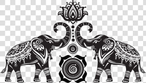  boho  bohemian  elephant  elephants  mandala  freetoedit   Indian Elephant Vector  HD Png Download