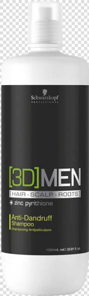 Schwarzkopf 3dmen Anti dandruff Shampoo 1000ml   Bottle  HD Png Download