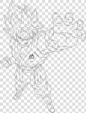 Super Saiyan Aura Lineart   Kaioken Ssj Blue Goku Drawing  HD Png Download