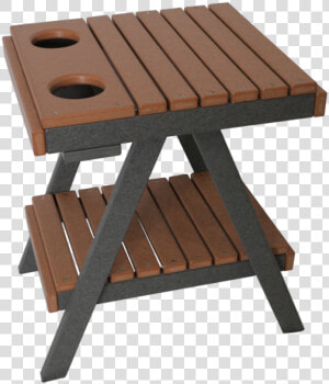 End Table With Cup Holder   Picnic Table  HD Png Download