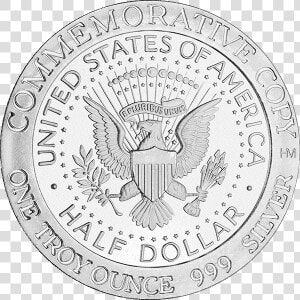 Jfk Silver Round Half Dollar 1964 Back   Mandala De Conejo Para Niños Coloreado  HD Png Download