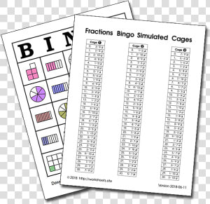 Fractions Bingo Simulated Cages   Paper  HD Png Download