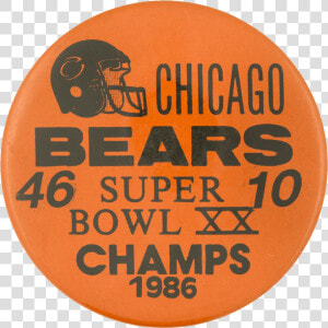 Chicago Bears Super Bowl Xx Chicago Button Museum   Circle  HD Png Download