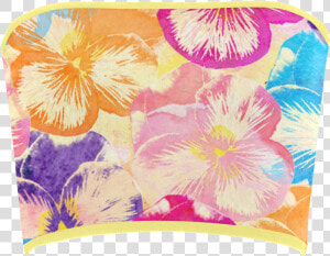 Pansy Flowers Bandeau Top   Hibiscus  HD Png Download