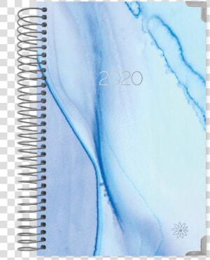 2020 Hard Cover Daily Planner  amp  Calendar  Blue Watercolor   Daily Planner 2019 2020  HD Png Download