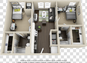 A 3d Model Of The Avery Cypress A Alt Unit   Floor Plan  HD Png Download