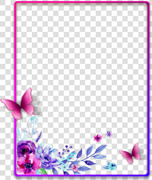  ftestickers  frame  borders  watercolor  flowers  pimk   Flower Borders And Frames  HD Png Download